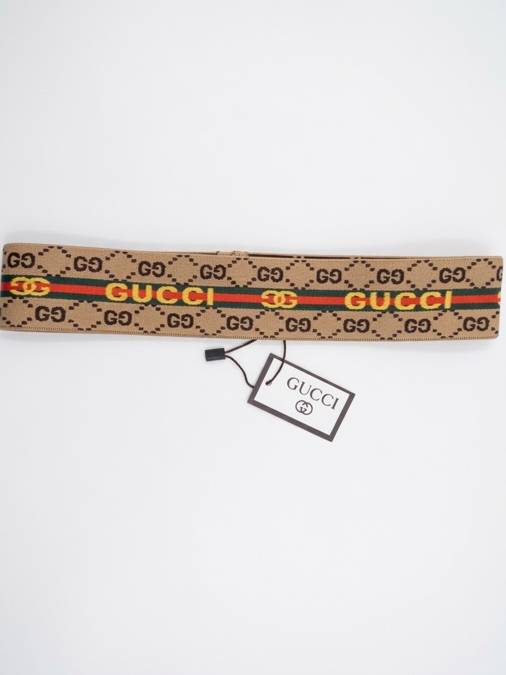 Brand NEW Stripe Headband with Green-Red- Beige Accent